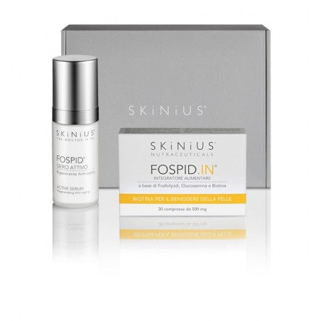 Booster Antiage di Skinius: Fospid Siero Attivo e Fospid.IN Integratore alimentare per la pelle