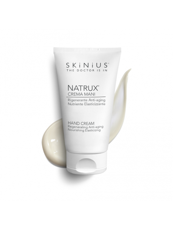 Natrux è la crema mani di skinius rigenerante anti-aging, idratante e nutriente